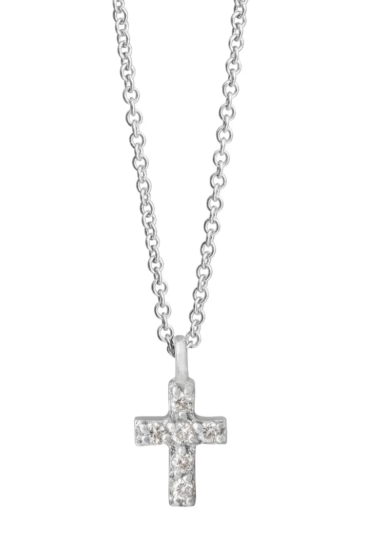 Colgante Durán Mini Cruz con Diamantes