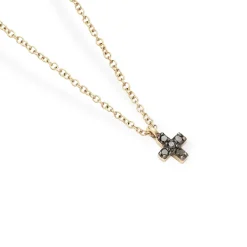 Colgante Durán Mini Cruz con Diamantes