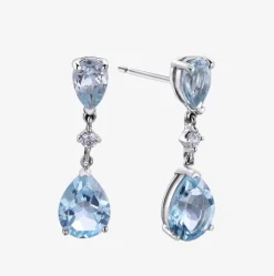 Pendientes Durán con brillante y topacios