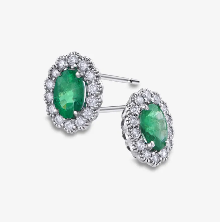 Pendientes Durán con esmeralda