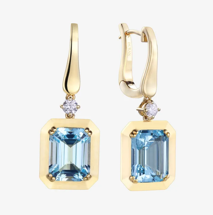 Pendientes Durán con topacio azul
