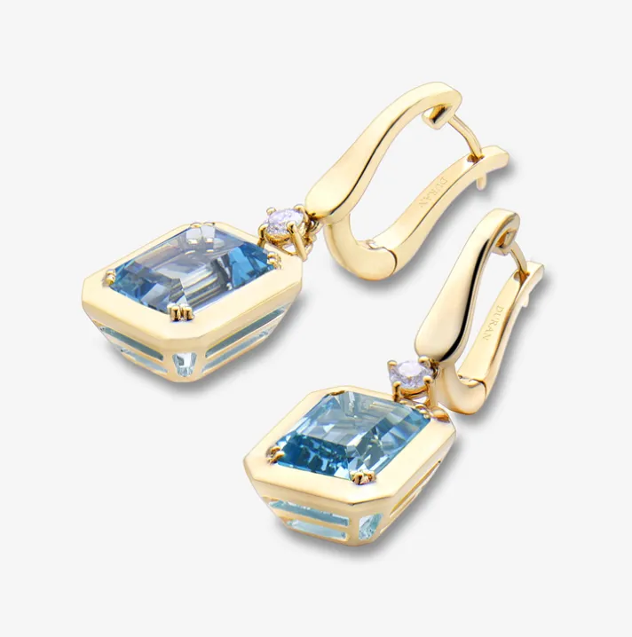 Pendientes Durán con topacio azul