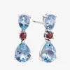 Pendientes Durán con un brillante, granate paraiba y topacios