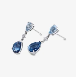 Pendientes Durán con un brillante y topacios