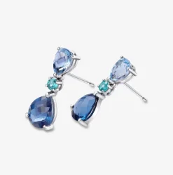 Pendientes Durán con un brillante y topacios