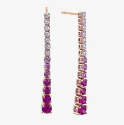 Pendientes Riviere Durán con diamantesy zafiro rosa
