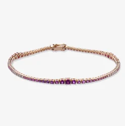 Pulsera Riviere Durán con diamantes y zafiro rosa