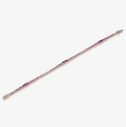 Pulsera Riviere Durán con diamantes y zafiro rosa