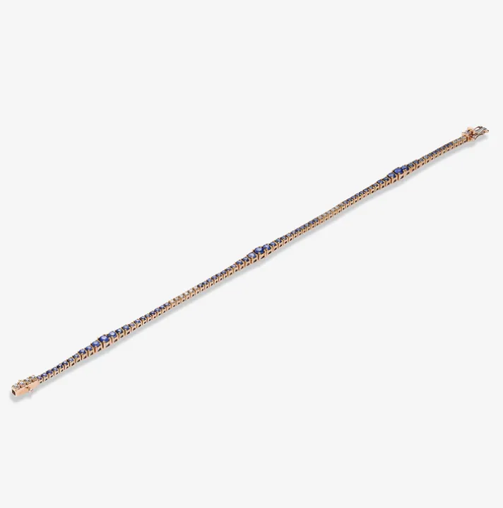 Pulsera Riviere Durán con diamantesy zafiro azul
